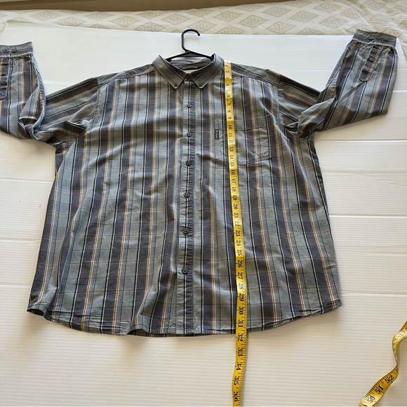 Columbia Plaid Long Sleeve Button Down Shirt Light and Dark GrayStripes Size XXL - Picture 8 of 11